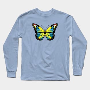 Blue and yellow butterfly Long Sleeve T-Shirt